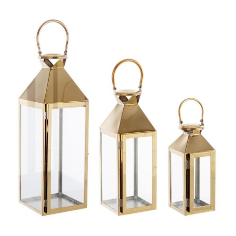 SET 3 LANTERNA FLURRY ORO